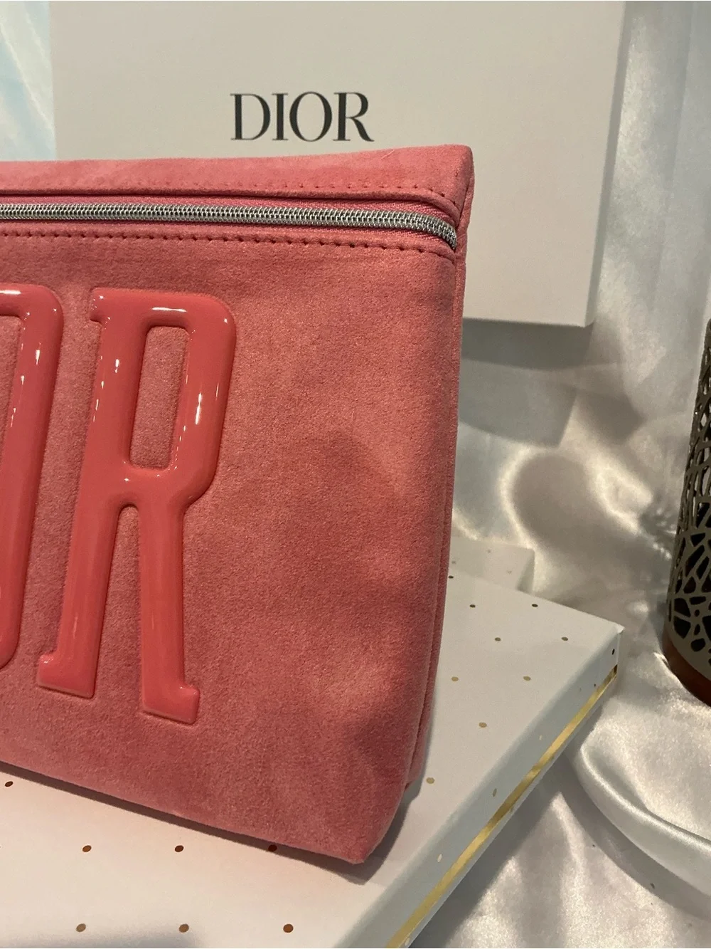 Dior PARFUMS Cosmetic Pouch Gift with Purchase Pink NIB